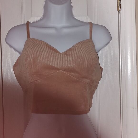 Jolie & Joy tan super soft ribbed crop top Sz XL - Picture 1 of 5